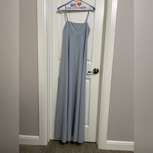 Show me Your Mumu blue bridesmaid dress.